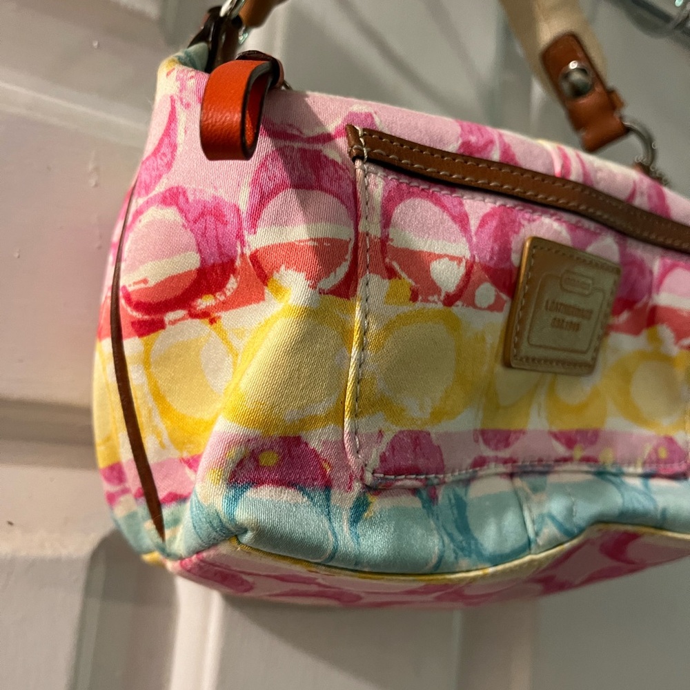 Coach Pink and Yellow Clutch Vibrant Design - Picture 4 of 9